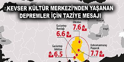 Kevser Kültür Merkezi’nden Yaşanan Depremler İçin Taziye Mesajı